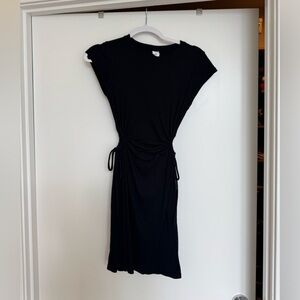 Melrose and Market Black Sheath Midi Dress with Cap Dolman Sleeves